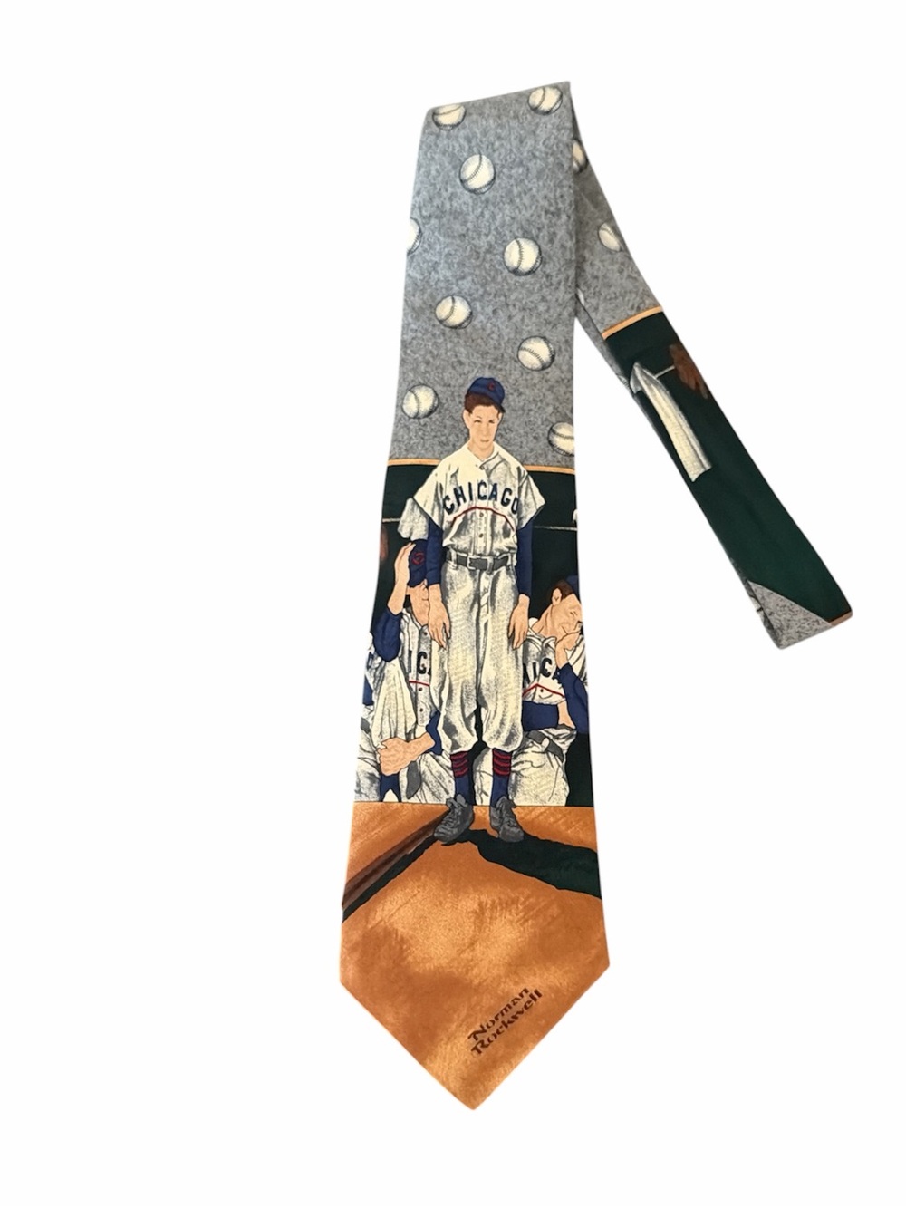 Norman Rockwell Chicago Cubs tie vintage baseball teacher coach work office